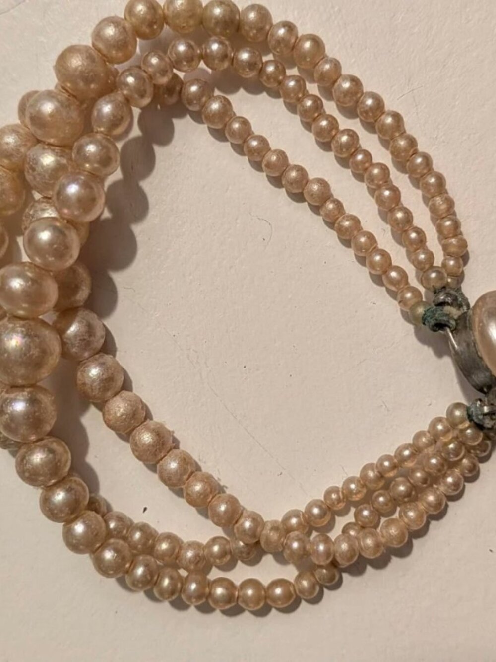 Vintage Faux Pearl 3 Strand Bracelet Made in Japan